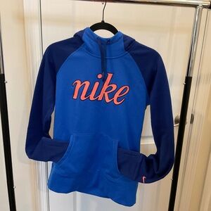 Nike Therma-Fit Hoodie, Blue and Orange, Size S
